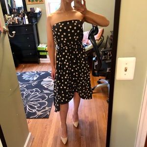 Strapless Polka Dot Dress - Size Medium
